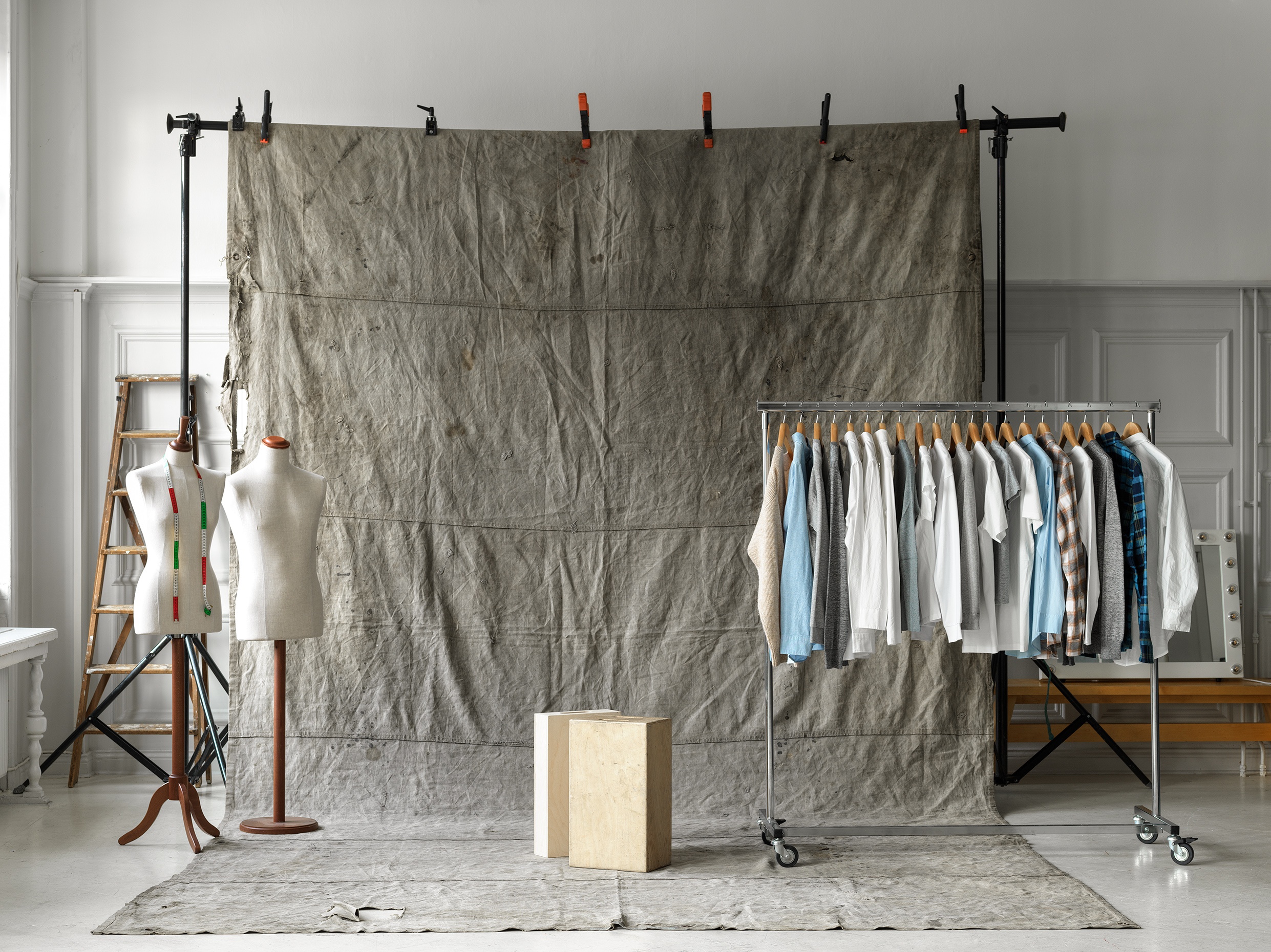 Clothing in a studio