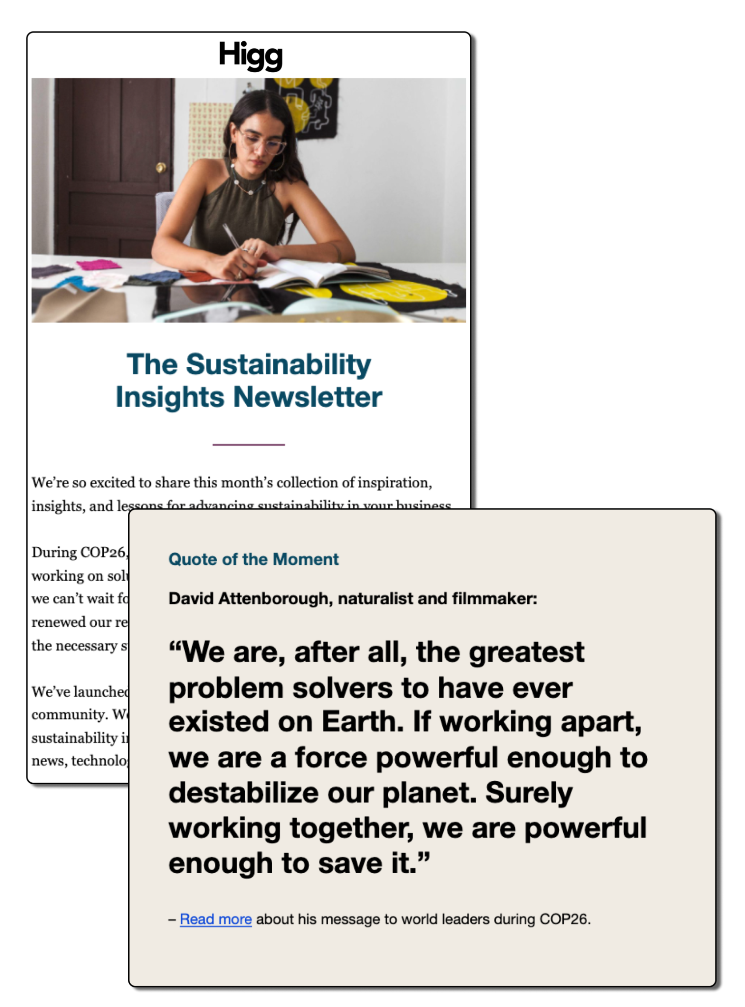 Higg Sustainability Insights Newsletter